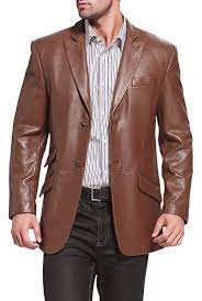 Affiliate Bgsd Men S Noah Peaked Lapel Lambskin Leather Blazer Regular Tall Short At A Mens Leather Blazer Lambskin Leather Blazer Leather Jacket Men