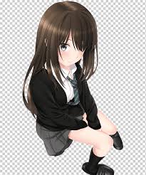 Wallpaper anime girl, black hair, summer dress, feathers. Brown Haired Anime Character The Idolmaster Cinderella Girls Anime Rin Shibuya Sad Girl Black Hair Manga Cartoon Png Klipartz