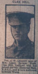 Clee Hill men who served in the Great War