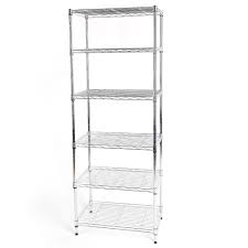 Hdx Chrome 6 Tier Metal Wire Shelving Unit 24 In W X 60 In H X 14 In D Hd142460 6mcps The Home Depot Wire Shelving Pantry Shelving Units Wire Shelving Units
