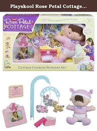 The four side chairs have a cross back design, adding flair to this stunning set. Playskool Rose Petal Cottage Cuddles Nursery Set Toys Games Playsets