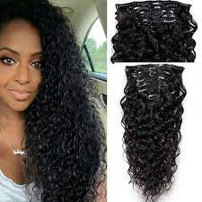 Clip In Hair Extensions 7 Pcs 100g Natural Black Water Wave Clip In Hair Extensions Beauty Hair Extensions Brazilian Human Hair