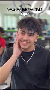 Textured Fringe with Mid Taper Haircuts for Straight Hair