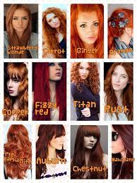 List Of Redhead Types Shades Of Red Hair Copper Hair Color Hair Shades