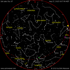 Current Night Sky Over Salt Lake City Ut Constellations