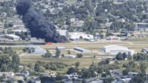 Watch: Plane carrying 4 crashes at Montana airport; large fire erupts