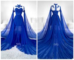 Sapphire Blue Cobalt Gown Goth Lace Mesh Train Fashion Alternative Askasu Bluedress Fairy Faer Fantasy Dress Fantasy Gowns Most Beautiful Dresses