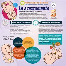 Il neonato a 6 mesi: Infografica Svezzamento Alimentazione Bambini