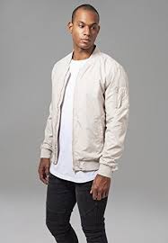 Urban Classics Mens Light Jacket Tb1258 Light Bomber Jacket Color Sand In Size Large Classic Bomber Jacket Bomber Jacket Mens Light Jacket