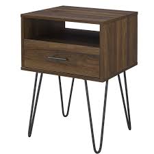 The kendal small bedside table is the perfect place to rest your evening cocoa on or your favourite book. Nightstand Mid Century Small Nightstand With 1 Drawer And Solid Wood Legs Accent Side Table Walnut Furniture Home Kitchen Brilliantpala Org