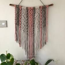 Large Coloured Macrame Wall Hanging Nursery Scandi Style Wall Decor Boho Interiors Woven Leaves Bohemian Living Macrame Wall Hanging Macrame Design Macrame Wall Hanging Diy