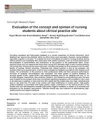 Pdf Evaluation Of The Concept And Opinion Of Nursing Students About Clinical Practice Site