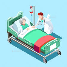 Medical Patient Bed And Doctor Talking Vector Isometric People Medical Illustration Illustration Hospital