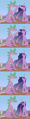 3031300 - safe, artist:lightning bolty, editor:snowy comet, spike, twilight  sparkle, alicorn, dragon, pony, the last problem, absurd resolution,  building, cartoon physics, city, cityscape, colored, comic, concave belly,  cracked ground, cracks, cute ...