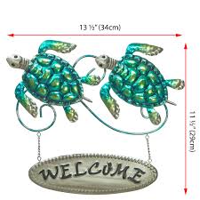 The majestic sea turtle is one of nature's most beautiful creatures. 13 X 11 Wall Art 3d Metal Wall Decor Indoor Or Outdoor Use Hand Painted Turtle Welcome Sign Contemporary Home Decoration In Coastal Style The Creative Critters