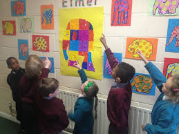 Retell familiar stories, including key details. Elmer The Patchwork Elephant Art In Niamh S Class St Columba S Girls National School With Facility For Deaf Children