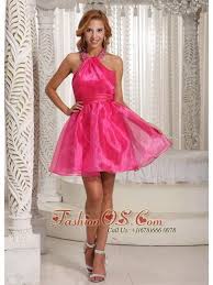Custom Made Halter Hot Pink Mini Length Prom Cocktail Dress With Beading Decorate Http Cocktail Dress Prom Hot Pink Cocktail Dress Beautiful Prom Dresses