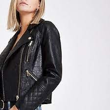River Island Com Feb 2019petite Black Faux Leather Biker Jacket Faux Leather Biker Jacket Black Shirts Women Black Leather Biker Jacket
