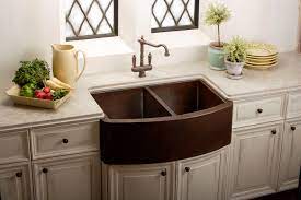 Large single basin white enamel farmhouse style sink with gold faucets and white handles. 28 Stunning Farmhouse Kitchen Sink Ideas Designs For 2021