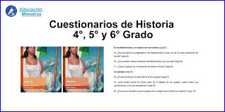 Elija un nivel y grado tercer grado. Cuestionarios De Historia Para 4to 5to Y 6to Grado En Word