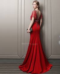 Brautkleid in rot, es ist so auffälig und edle, es ist aber in china ganz beliebt. Abendkleider Lange Rot Galakleid Ballkleider Perlen Ruckenausschnitt Tull Tiefer Ausschnitt Sommer Sexy Herrlich Ricici Com