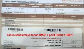 Denda lewat akan dikenakan jika pembayaran cukai tanah dijelaskan selepas 31 mei. 20161231 Cukai Tanah Pertanian Selangor Naik Pak Din
