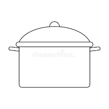 Cooking pots clipart black and white. Cooking Pot Culinary Accessory Cartoon In Black And White Stock Vector Illustration Of Design Culinary 153480025