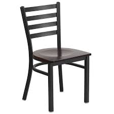 Flash Furniture Hercules Series Black Ladder Back Metal Restaurant Chair Wood Seat Multiple Colors Walmart Com Metal Dining Chairs Restaurant Chairs Metal Chairs