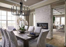 So choose a set that works for every occasion! Would You Love To Be Eating A Nice Meal In This Dining Area Dining Room Fireplace Living Room Decor Apartment Modern Farmhouse Living Room