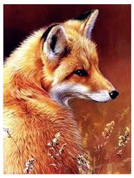 5d Diy Diamond Embroidery Mosaic Full Drill Dog Art Kits Home Etsy Fox Painting Fox Pictures Wildlife Art