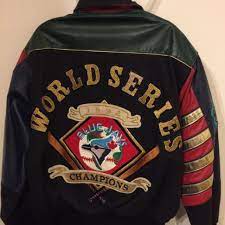 Toronto Blue Jays World Champion 92 93 Back To Back World Series Leather Bomber Jacket Designed By Jeff Hamilton Sports Athletic Sports Clothing On Carousell