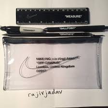 Nike Off White Off White X Nike Off Campus Clear Pencil Case Size One Size 72 Clear Pencil Case Pencil Case Case