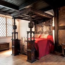 Four poster queen bed wood frame solid beds cairns city home. The History Of The Four Poster Bed Furniture History Tudor Oak Blog