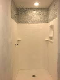 Swanstone tub surrounds reviews google fi. Solid Surface Shower With Accent Tile