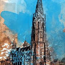 Zeichnung Vom Freiburger Munster Meine Hobbies Auf Einem Blick Musik Machen Und Zeichnen Drawing Illustration Freiburg Aqu Freiburg Illustration Drawings