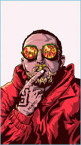 Apple, purple and silver apple logo wallpaper, computers, mac. Rip Mac Miller Vector Portrait On Behance Music Is Big Influence Mac Miller Wallpaper Art Neat
