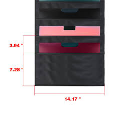 storage pocket chart wall hanging file organizer folder with 10 large pockets for office home school studio etc 14 x 47 inch black mountings