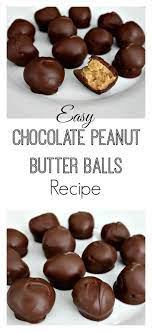 Easy Chocolate Peanut Butter Balls Recipe Recipe Peanut Butter Balls Recipe Gourmet Candy Desserts
