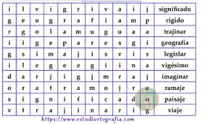 Hacer sopa de letras online. Sopa 01 Letras J G Estudio Ortografia