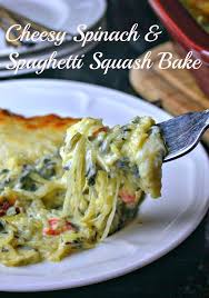 Creamy Spinach Spaghetti Squash Casserole Recipe Recipes Food Baked Squash