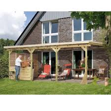Toit De Terrasse En Bois Massif Avec Panneau Lateral Et Balustrade 622 X 303cm Karibu Maison Facile Www Maison Terrasse Toit Maison Facile Terrasse Bois