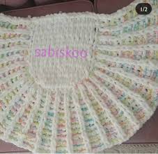 Alize Puffy Parmak Orgu Bebek Puset Battaniyesi Baby Car Seat Blanket Puset Orgu Battaniyeler