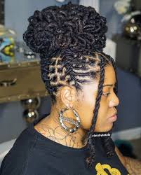 Short dread styles for females. Dreaded Updo Short Locs Hairstyles Locs Hairstyles Dreadlock Hairstyles Black