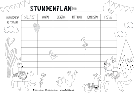 Stundenpläne zum download in pdf und word format. Gratis Lama Stundenplan Fur Kinder Zum Ausdrucken Und Ausmalen Als Kostenloses Freebie Dabelino