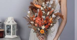 Maybe you would like to learn more about one of these? Burnt Orange Rust Wedding Bouquet Fall Autumn With Terracotta Thistle Flowers With Pampas Grass Lunaria Fern Dried Wildflowers 7leafshop Wedding Bouquets