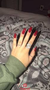 Black And Red Coffin Nails Red Coffin Nails Red Acrylic Nails Heart Nails Red Nails