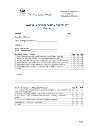 This form is to be completed by employees who. Workplace Safety Inspection Checklist Templates At Allbusinesstemplates Com