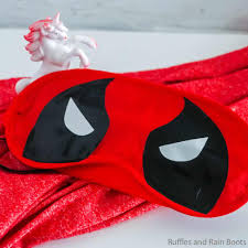 Base part of the mask and each lense has 2 marking recesses for drilling holes for magnets. This Deadpool Sleep Mask Is All That And A Chimichanga
