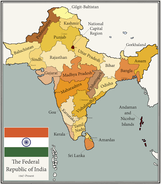 Map of India if it wasn't Partitioned (My First Map!) : r/imaginarymaps