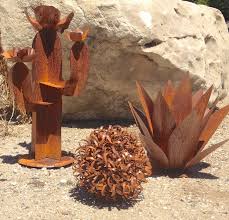 Southwestern Set Metal Yard Art Garden Art Metal Cactus Sculpture Cactus Sculpture Southwestern Decor Rustic Decor Hom Metal Yard Art Metal Garden Art Lawn Art